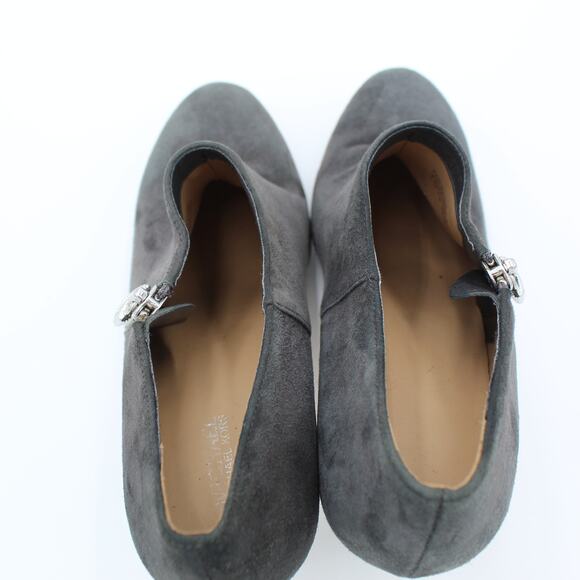 Michael Kors Booties Womens 9.5 Gray Suede High Heel Ankle Boots Zip Logo Lock - Picture 5 of 12